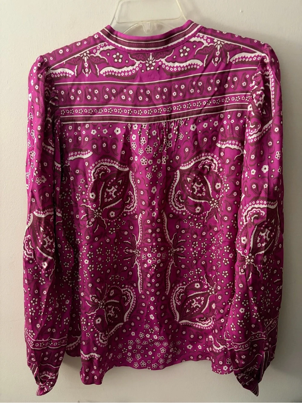Hale Bob Elizaveta Twill Top in Pink Medium NWT
